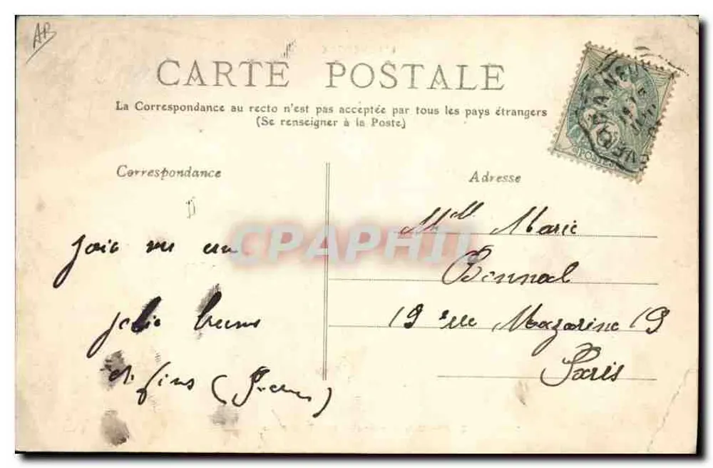 Auvergne — Eine Schäferin und ihre Herde — M.T. n°379 - Rückseite