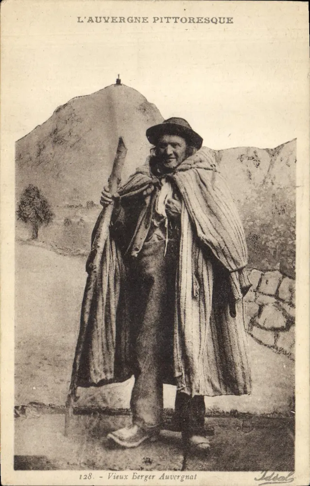 Pittorelle Auvergne — Alter Auvergnater Schäfer — Verlag Ideal, Nr. 128 - Vorderseite