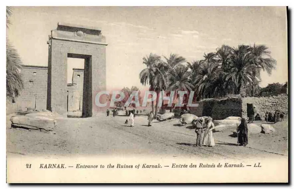Karnak — Entrada de las ruinas de Karnak — LL - Anverso