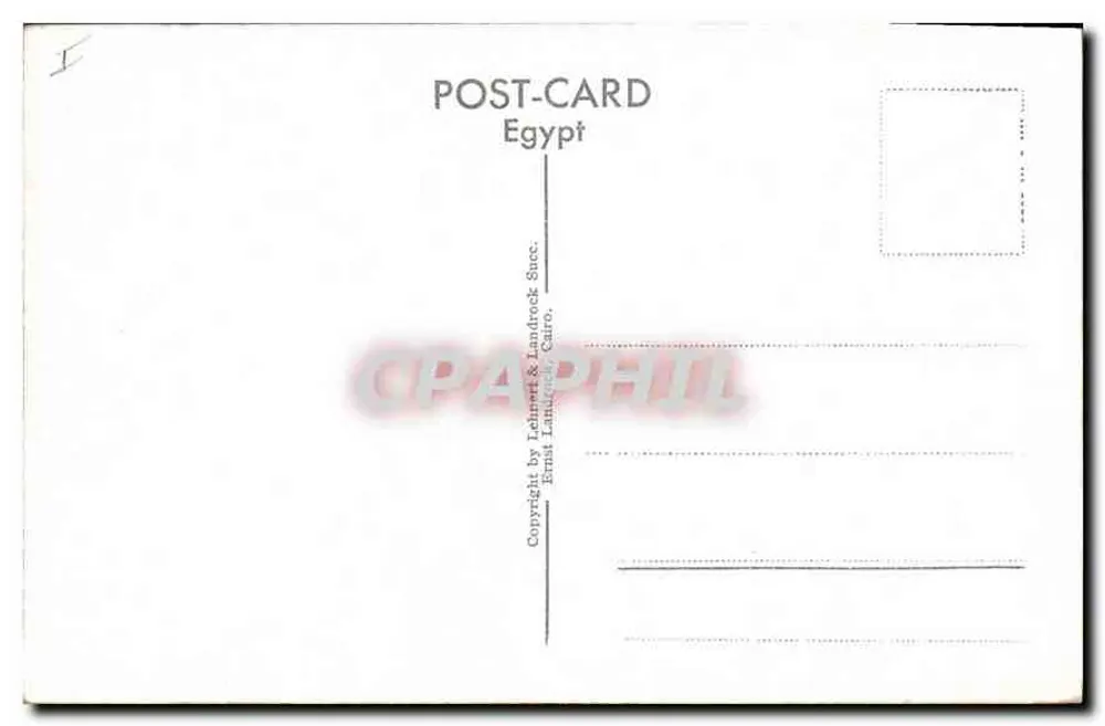 Cairo - Las Pirámides de Guiza — editor Lahmert & Landbeck, n° 166 - Reverso