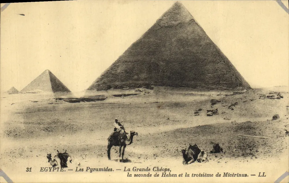 Ägypten — Die Pyramiden — Die Große Pyramide von Cheops, die zweite von Chefren und die dritte von Mykerinos — LL - Vorderseite