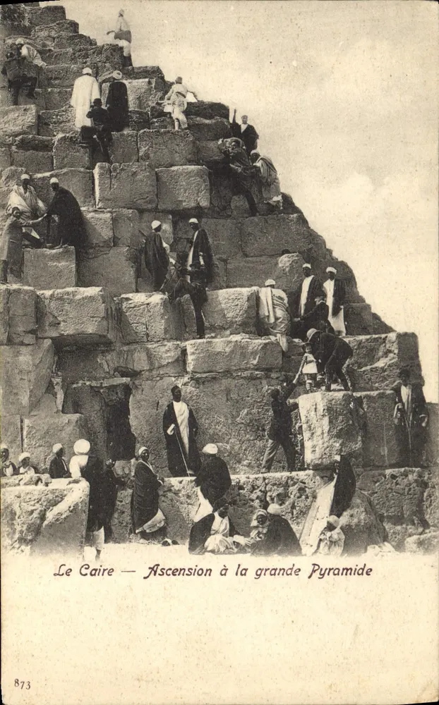 Het Cairo — Aan de grote piramide — Onbekende uitgave, n° 873 - Voorkant