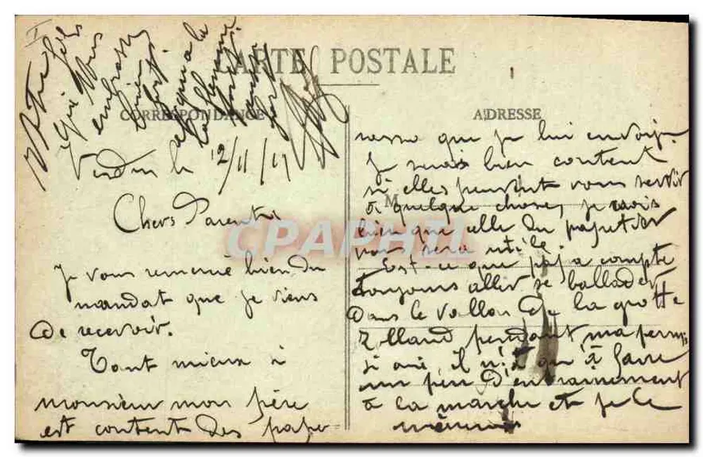 Verdun - Thiaumont - Kreuz und Schützengraben - Raulet-Ausgabe - Rückseite