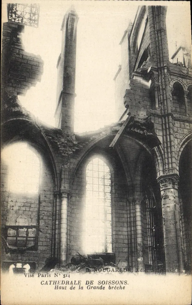 Kathedrale von Soissons — Oben am Großen Durchbruch — B. NOUGARDE, Verlag Soissons, N° 514 - Vorderseite