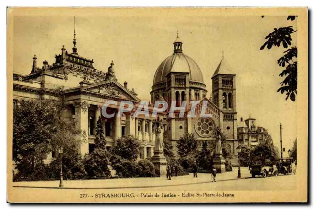 Strasbourg - Palast der Gerechtigkeit - Kirche St-Pierre-le-Jeune - Vorderseite