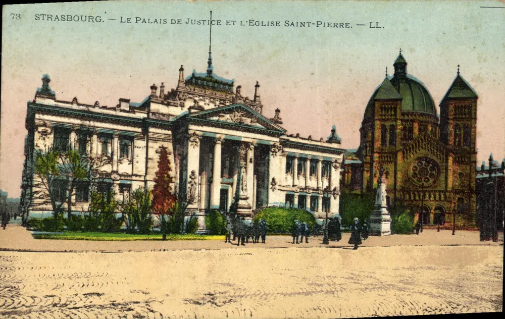 Straßburg — Das Justizpalast und die Kirche Saint-Pierre — LL. n°73 - Vorderseite