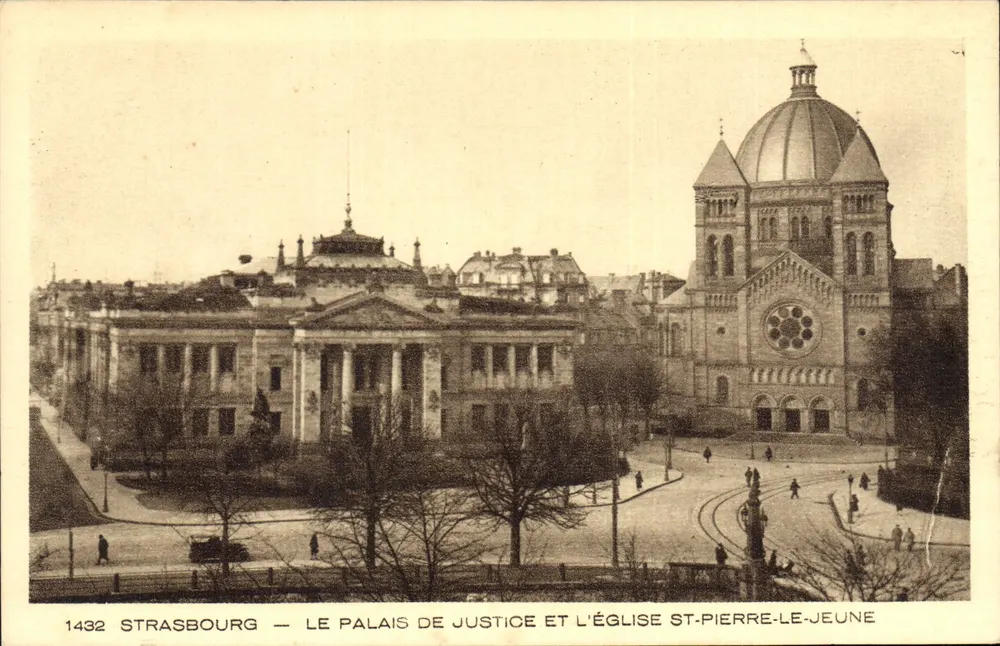 Straßburg — Das Justizpalast und die Kirche St-Pierre-le-Jeune — n° 1432 - Vorderseite