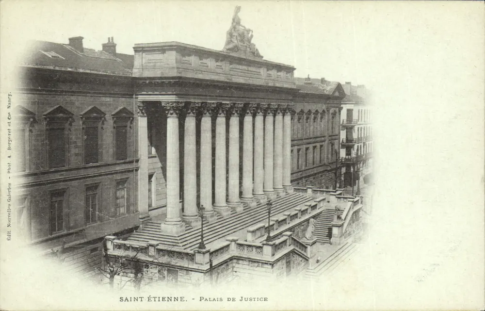Saint-Étienne - Palazzo di Giustizia — editore A. Bergère et Cie, Nancy - Recto