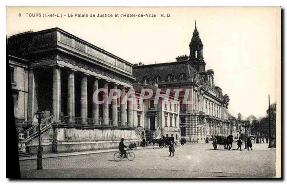Tours (Loire-et-Loire) - Das Palais de Justice und das Rathaus - R. D. - Vorderseite