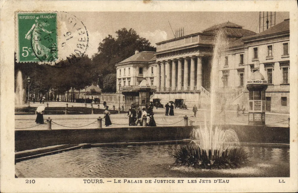 Tours — Das Palais de Justice und die Fontänen — LL, Nr. 210 - Vorderseite