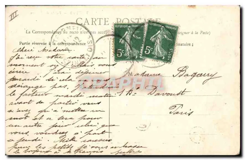 Troyes — Palácio de Justiça — V° Bertrand, editor, Troyes - Verso