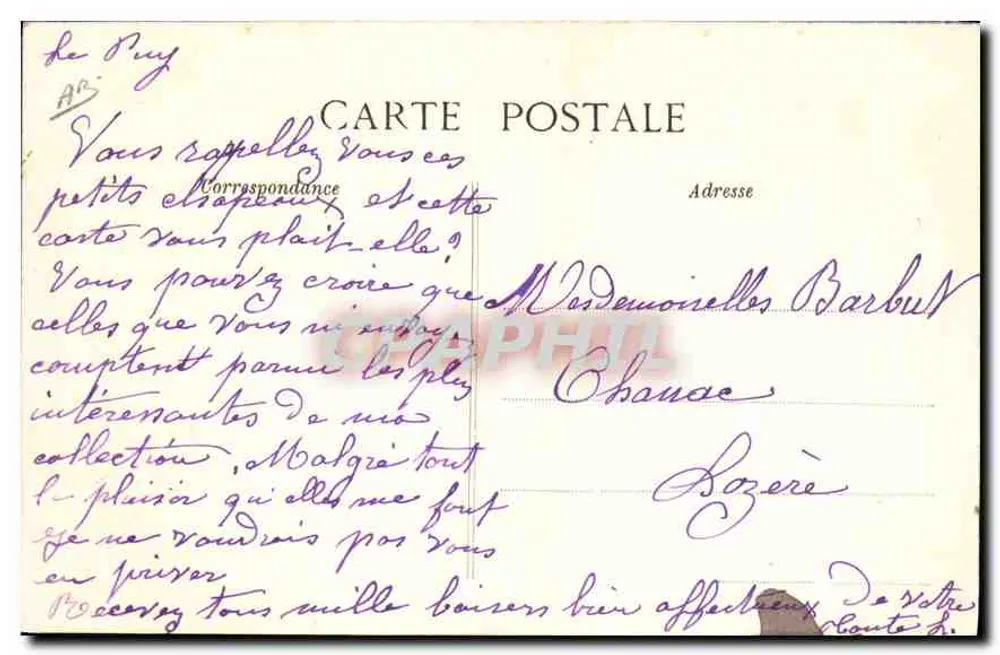 Boeren vrouwen in de omgeving van Puy — serie 4183 — uitgever V.D.C. - Achterkant