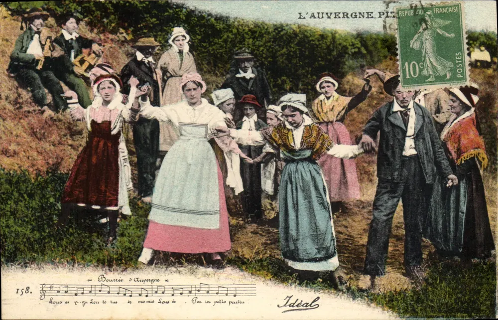 Bourrée da Auvergne — A Auvergne Pittoresque — Ideal, n°158 - Frente