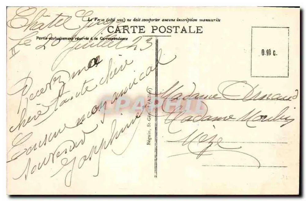 Bourrée da Auvergne — A Auvergne Pittoresque — Ideal, n°158 - Verso
