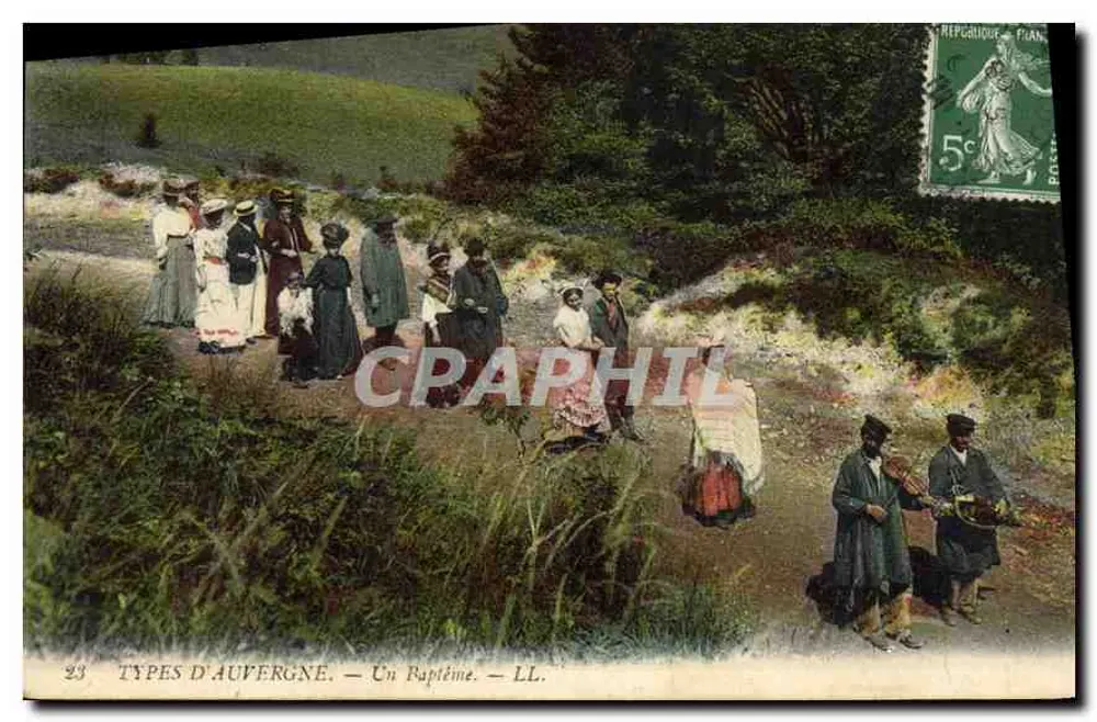 Tipos da Auvergne — Um Batismo — LL. - Frente