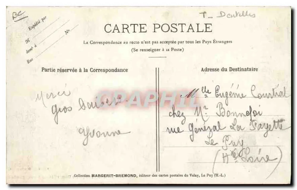 Um grupo de Dentellières Auvergnates — Cliché M. B. - Rep. int. — n° 885 - Verso