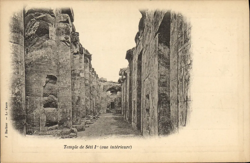 Templo de Sétî Ier (vista interior) — J. Barber — O Caire - Frente