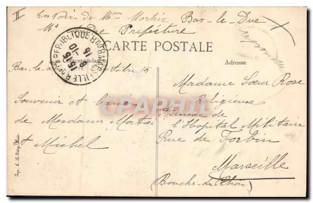 VASSINCOURT - Túmulo - Editor: Sogn-Lefèvre - Verso