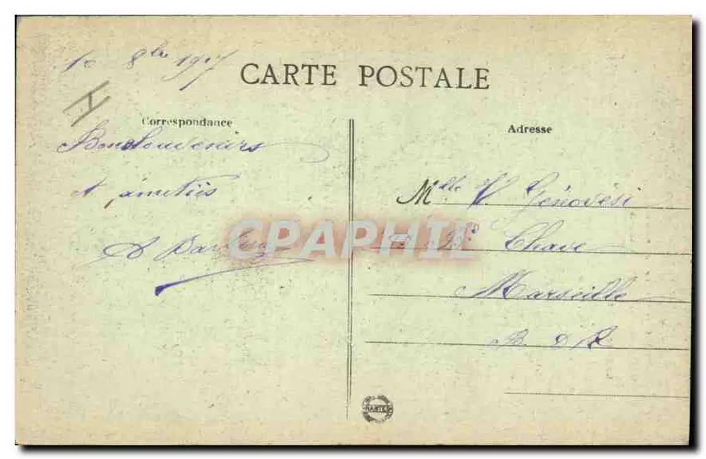 Soissons (Aisne) - Die zerstörte Kathedrale - L. C. H. Paris, n°628 - Rückseite