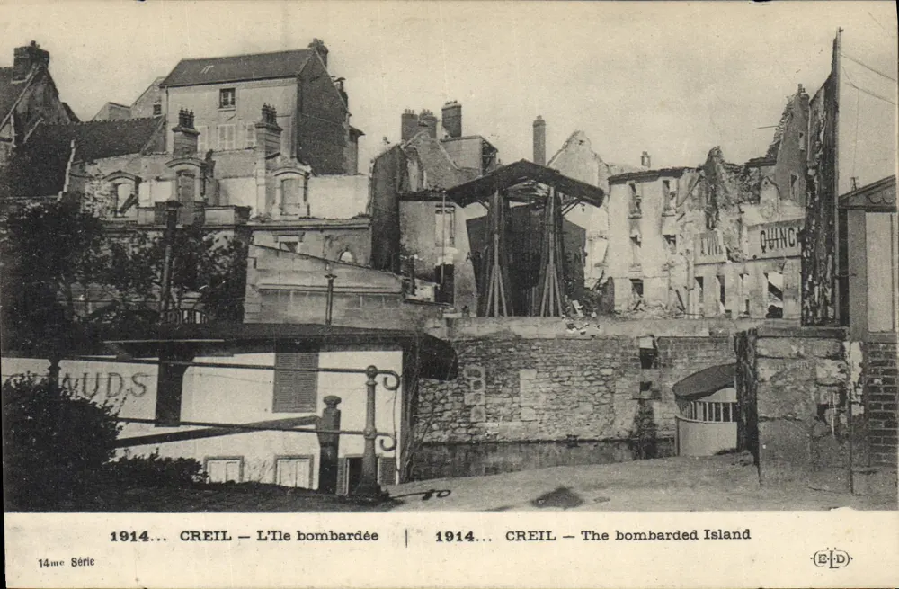 Creil — A Ilha bombardeada — 14ª Série — Éditeur E.P.D. - Frente