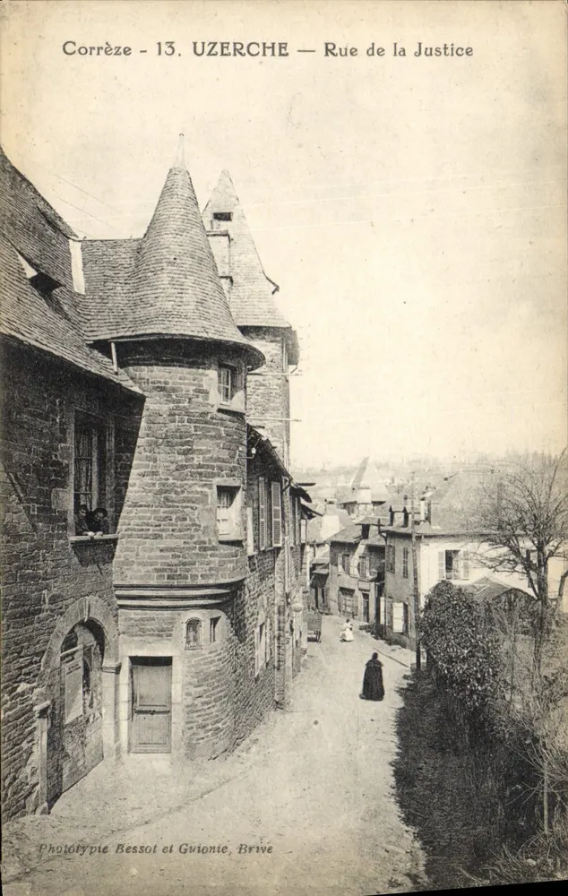 Uzerche — Rue de la Justice — Fototipia Bessot et Guionie, Brive - Frente