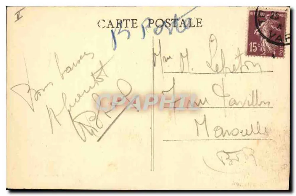 Toulon — O Palácio de Justiça — Fototipia Combier, Macon - Verso