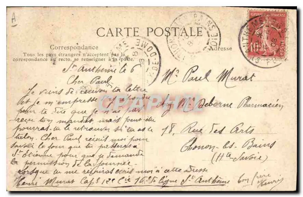 L'Auvergne pittoresque — Dorpsschouw — Uitgever: L'Auvergne Pittoresque, n° 3193 - Achterkant