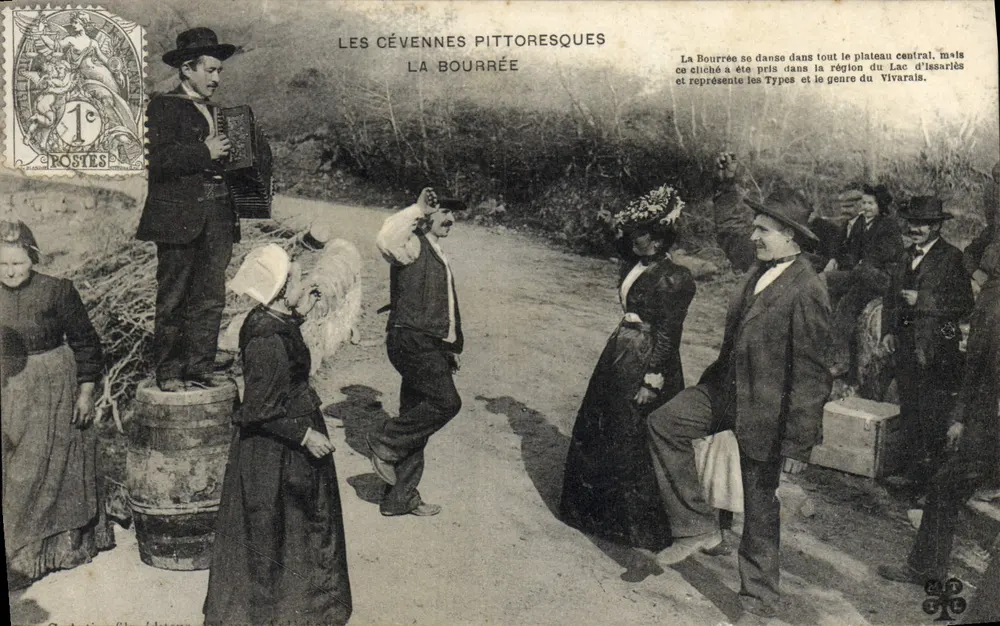 As Cévennes pitorescas — A Bourrée — Editor não identificado, número de série não visível - Frente