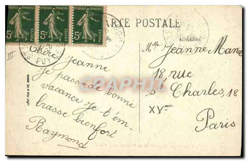 Das pittoreske Auvergne — Schäferin (auf dem Hang). — Arvernia - Rückseite
