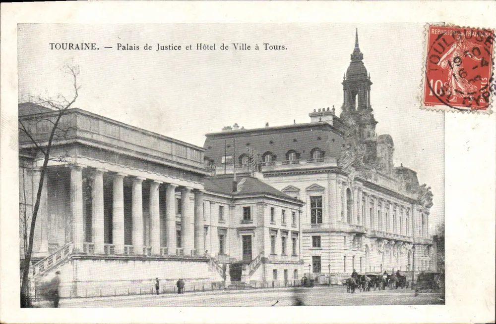 TOURAINE. — Palast der Justiz und Rathaus in Tours. - Vorderseite