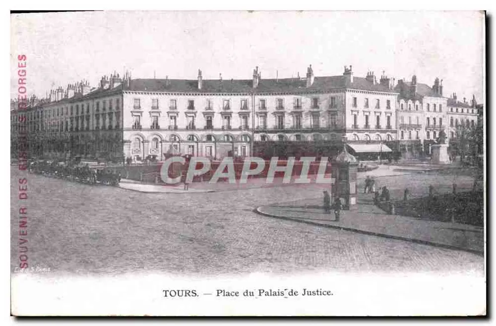 Tours — Plaza del Palacio de Justicia — Souvenir des Ruches Georges - Anverso