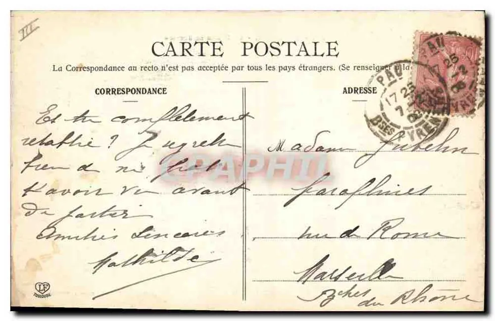 Toulouse - O Palácio de Justiça — Gilché & Tantout, n°106 - Verso