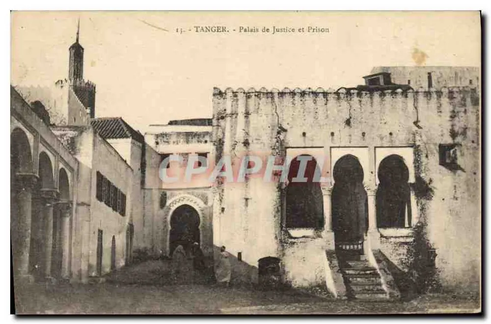 Tanger - Pałac Sądowy i więzienie — wydawca Anon. (Tanger) - Awers