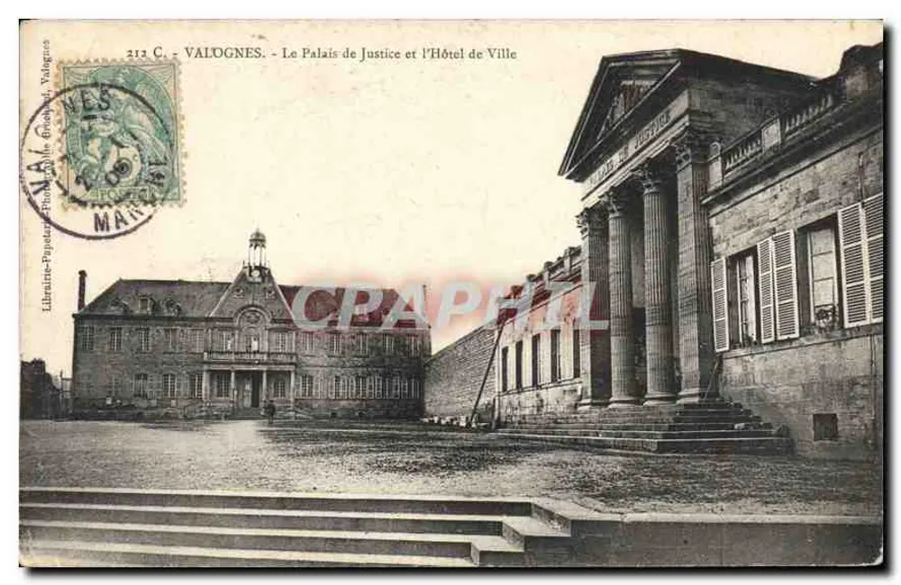 Valdignes - Das Gerichtsgebäude und das Rathaus — Librairie-Papeterie Édouard Valdignes, n° 212 C - Vorderseite