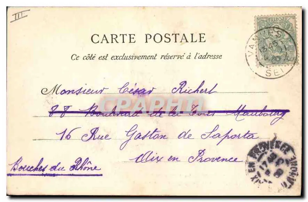 Vanves — La Justice de Paix — Les Postes et Télégraphes — Le Marché - Rückseite