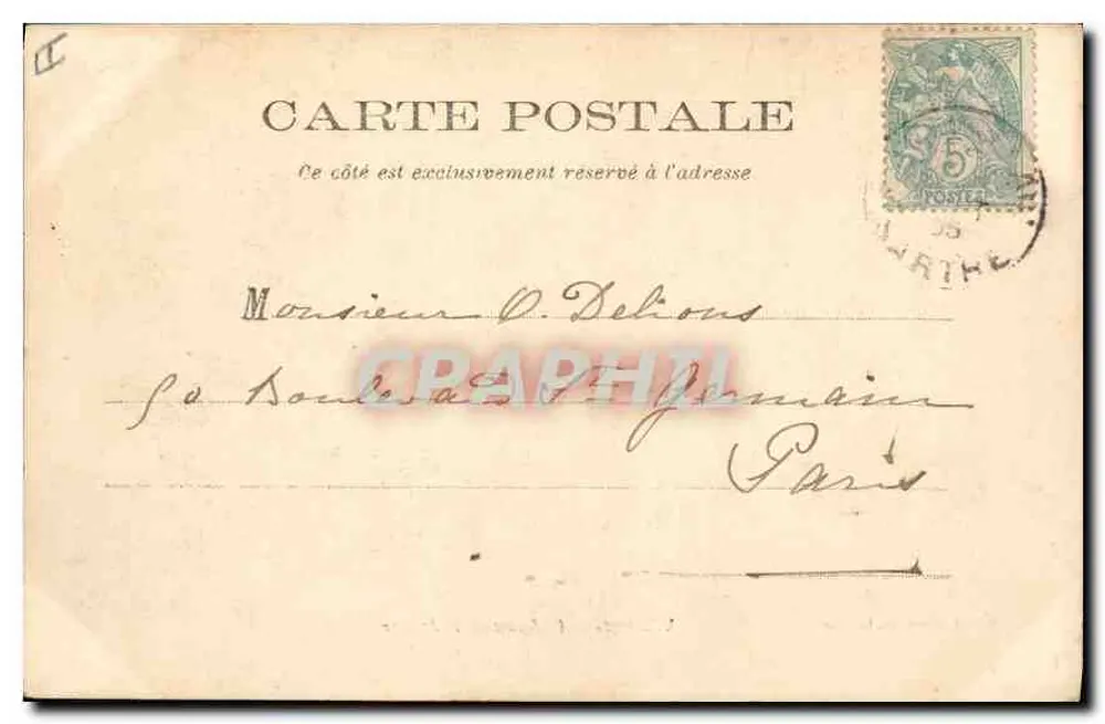 Vibraye — Castelo da Justiça — Fototipia J. Bouvkaet, Le Mans - Verso