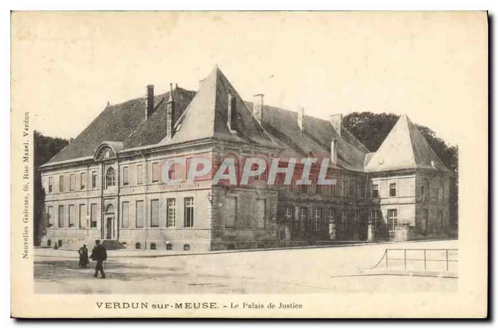 Verdun-sur-Meuse - Il Palazzo di Giustizia — Nuove Gallerie, 66, Rue Mazel, editore sconosciuto - Recto