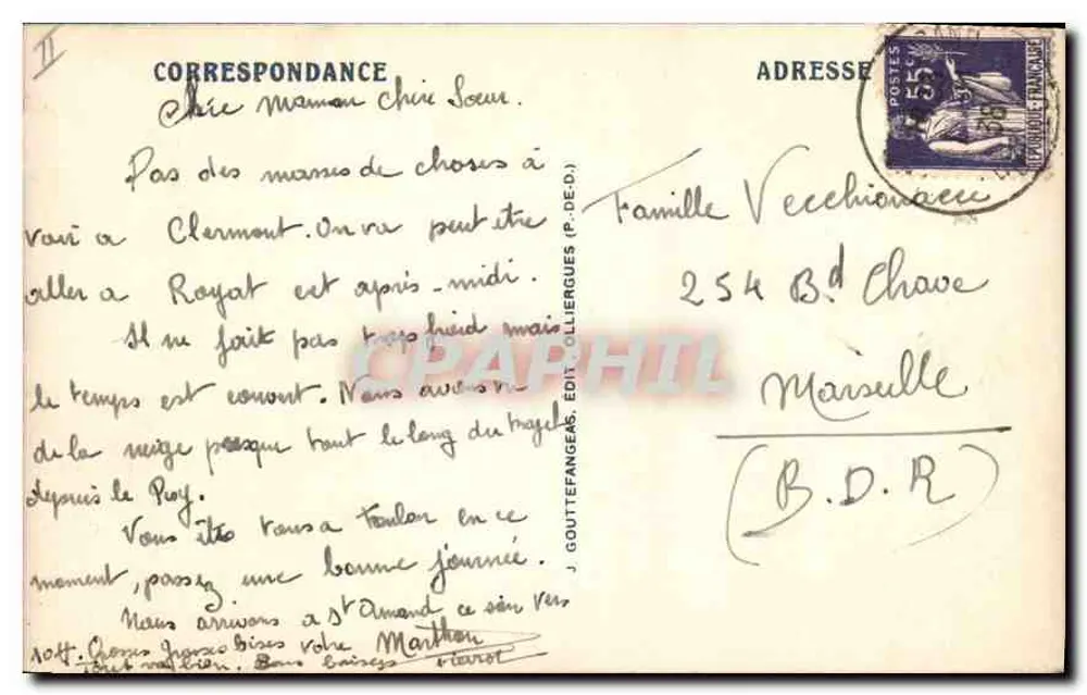 Interior Auvergnat — G. D'O - 1325 - Verso