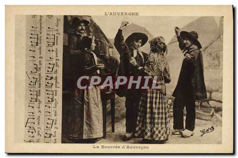 A La Bourrée d'Auvergne — cena de dança — Gouttefanges, editor 1007 - Frente