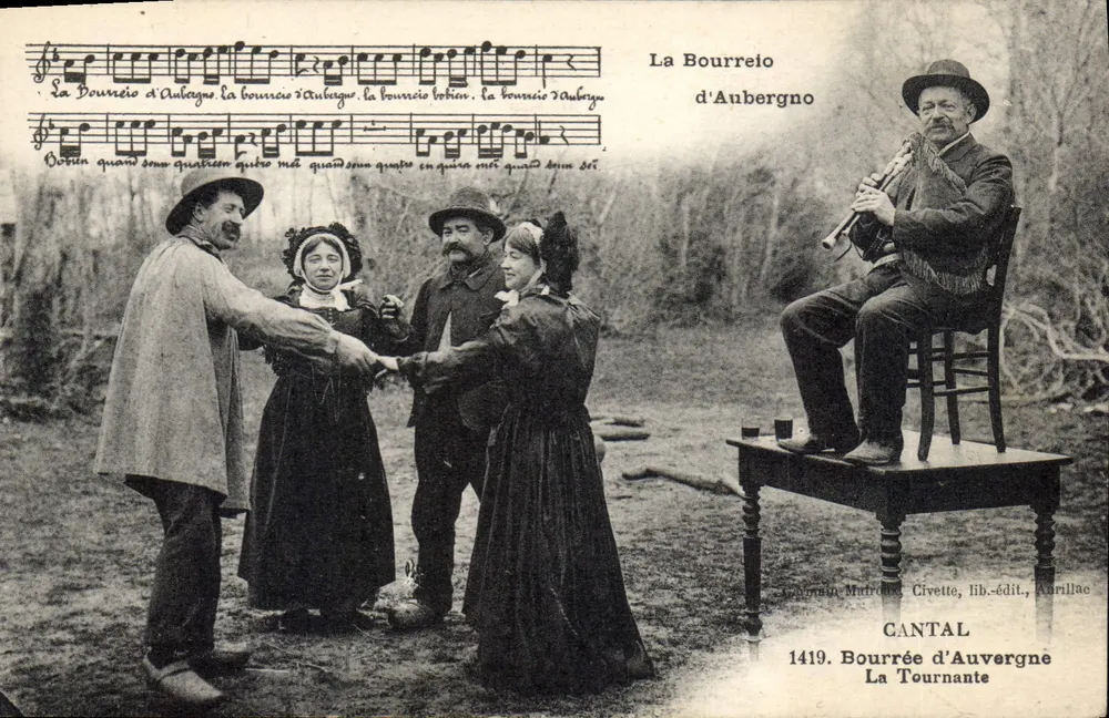 Die Bourrée von Aubergne — traditionelle Tanz — Dominique Matroix, Civette, Verlag, Aurillac - Vorderseite