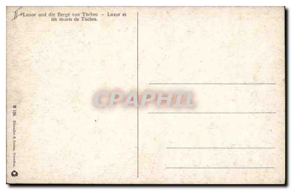 Luxor e i monti di Tebe — Nömmber & Jona, Bréden - Verso