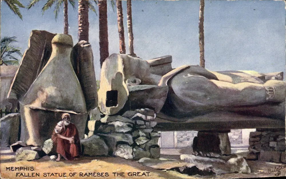 Memphis — Gefallene Statue Ramsès des Großen — Tuck & Son, Serie XIII - Vorderseite