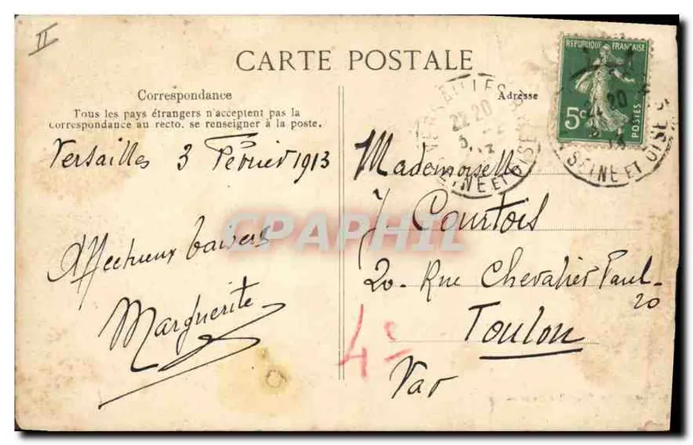Versailles — Palácio de Justiça — Coleção das Novas Galerias, n°120 - Verso