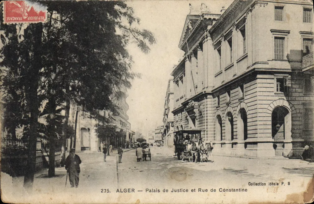 Alger — Palais de Justice et Rue de Constantine — Collection Idéale P. 8, n° 275 - Voorkant