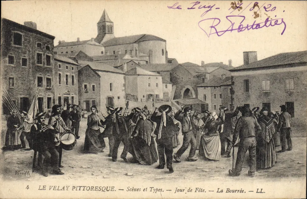 Le Velay Pittoresque — Szenen und Typen — Festtag — La Bourrée — LL. — Vazeille - Vorderseite