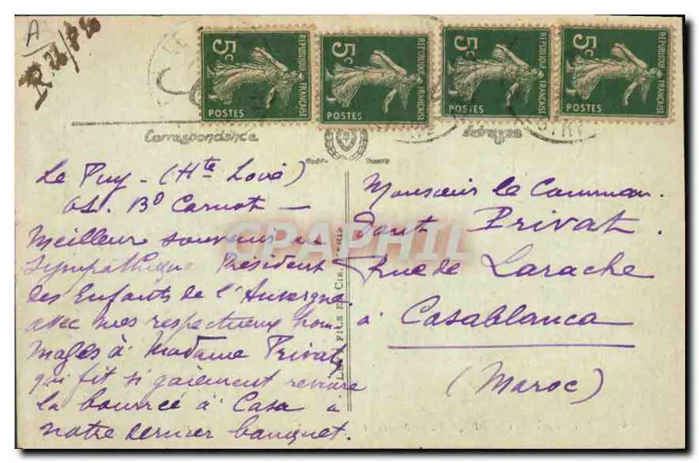 Le Velay Pittoresque — Szenen und Typen — Festtag — La Bourrée — LL. — Vazeille - Rückseite