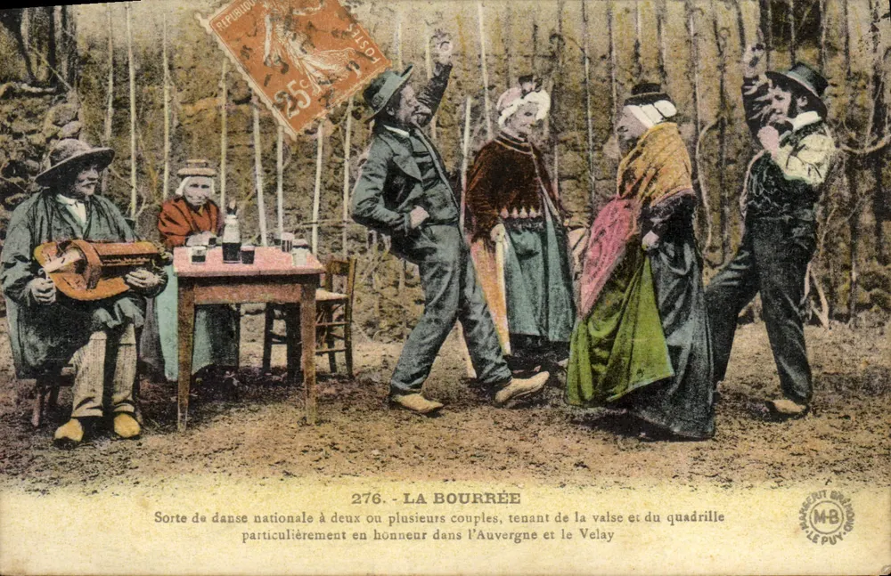 La Bourrée — Nationalspiel in Auvergne und Velay — Éditions d'Art Margerit-Bramont-Le Puy - Vorderseite