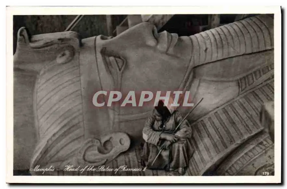 Memphis — Kopf der Statue Ramsès Ier — Verlag Caro & Landtrock, n° 179 - Vorderseite