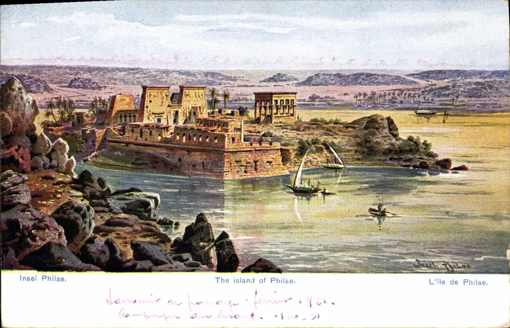 फिलेई द्वीप — पैनोरमिक दृश्य — अज्ञात प्रकाशक, श्रृंखला संख्या अदृश्य - आगे