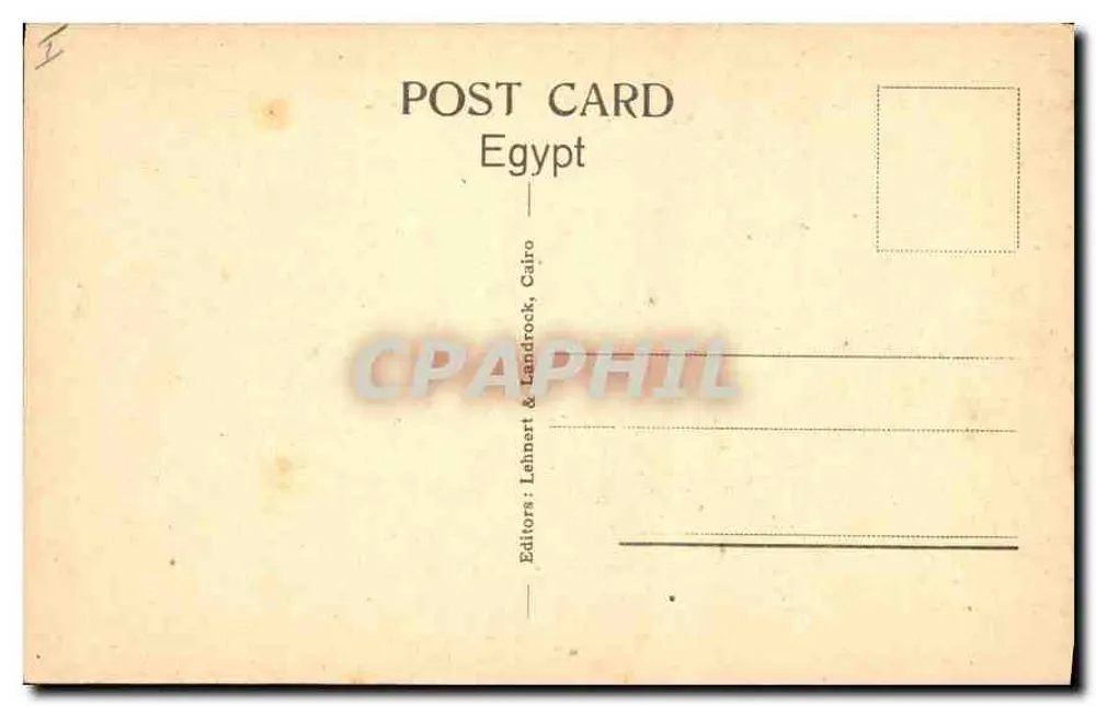 Cairo - Camponês lavrando o campo — Éditions Lehner & Landrock, Cairo - Verso